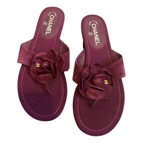 Pre-owned Chanel Sandal In Purple