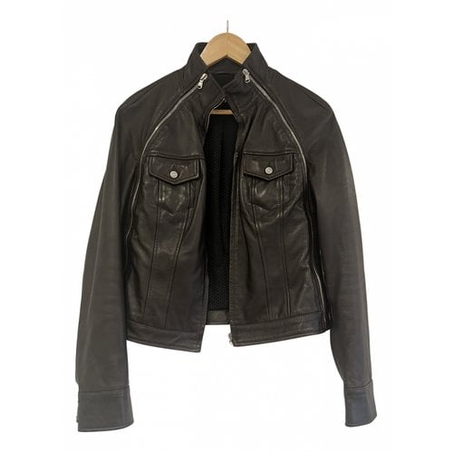 Pre-owned Iceberg Leather Jacket In Brown