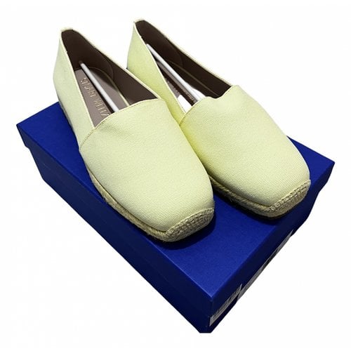 Pre-owned Stuart Weitzman Cloth Espadrilles In Yellow