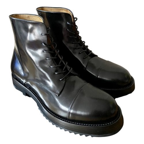 Pre-owned Raparo Leather Boots In Black