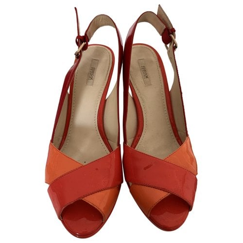 Pre-owned Geox Patent Leather Sandals In Red
