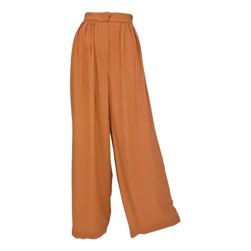 Pre-owned Max Mara Silk Large Pants In Orange
