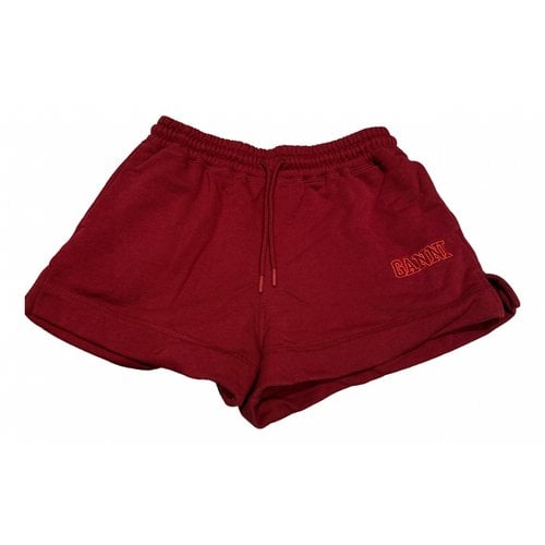 Pre-owned Ganni Mini Short In Red
