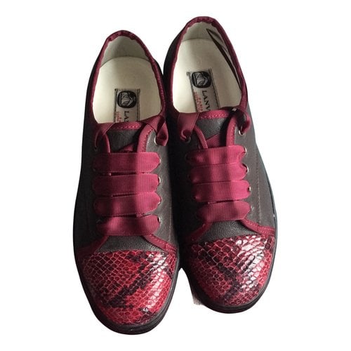 Pre-owned Lanvin Vegan Leather Trainers In Multicolour