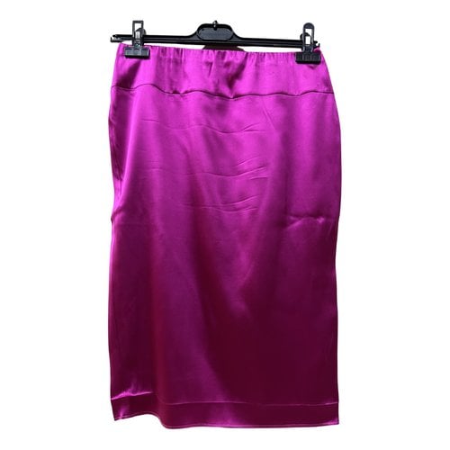 Pre-owned Roberto Cavalli Silk Mid-length Skirt In Purple