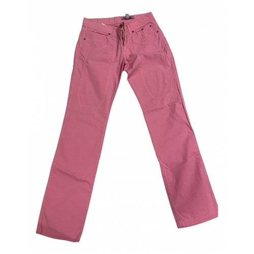 Pre-owned Jeckerson Straight Pants In Pink