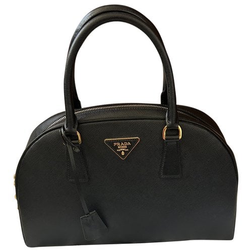 Pre-owned Prada Saffiano Leather Satchel In Black