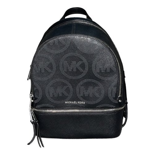 Pre-owned Michael Kors Leather Backpack In Black