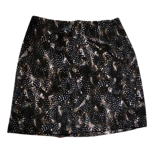 Pre-owned Tara Jarmon Velvet Mini Skirt In Black