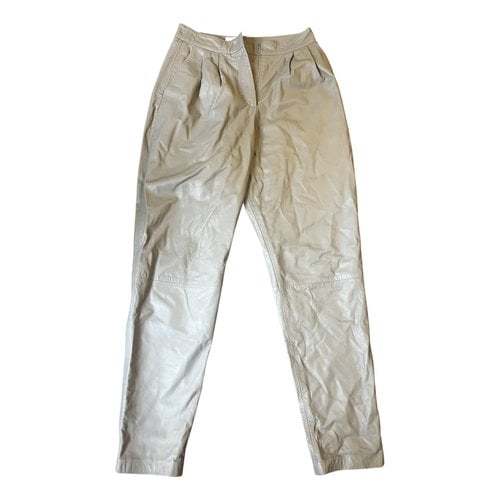 Pre-owned Loulou Studio Leather Large Pants In Grey