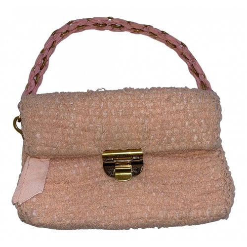 Pre-owned Nina Ricci Tweed Clutch Bag In Pink