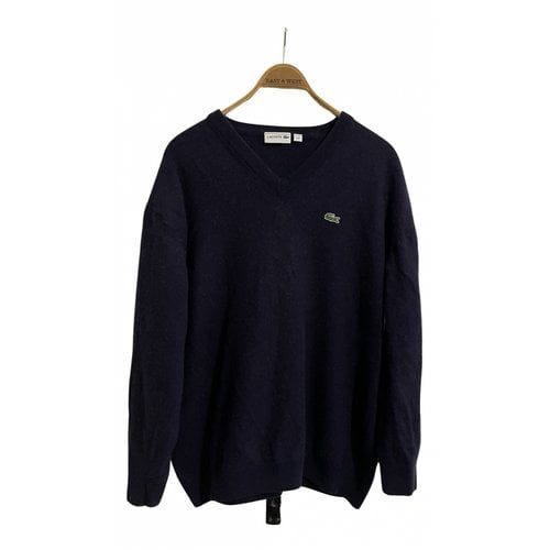 Pre-owned Lacoste Wool Pull In Navy