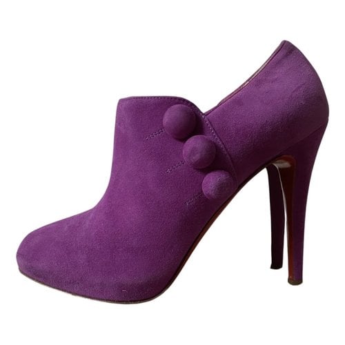 Pre-owned Christian Louboutin Ankle Boots In Purple