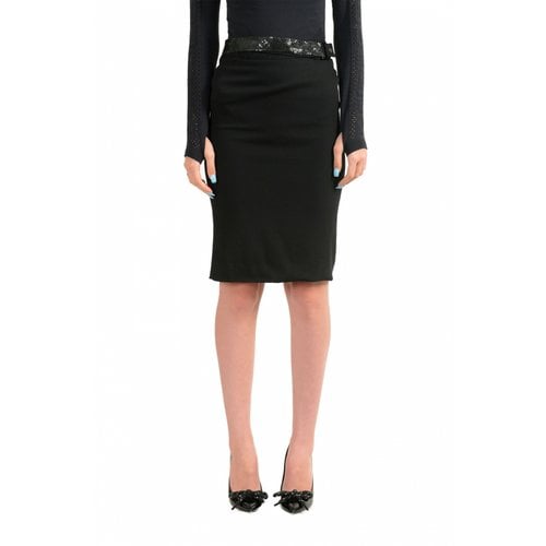 Pre-owned Versace Wool Mini Skirt In Black