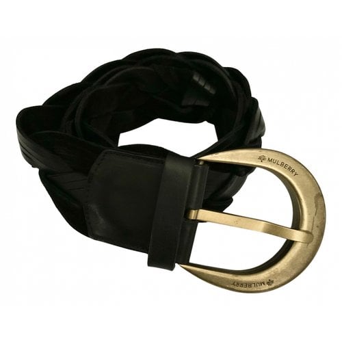Pre-owned Mulberry Leather Belt In Black