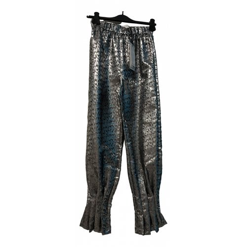 Pre-owned Weili Zheng Trousers In Silver