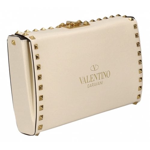 Pre-owned Valentino Garavani Leather Handbag In Beige