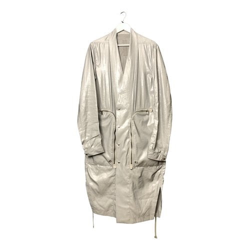 Pre-owned Rick Owens Cloth Trenchcoat In Grey