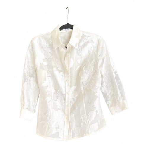 Pre-owned Carolina Herrera Silk Blouse In White
