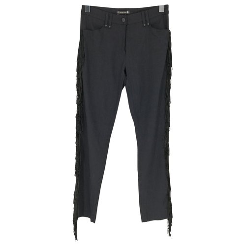 Pre-owned Plein Sud Linen Slim Pants In Black