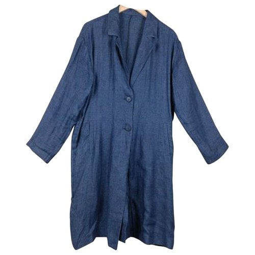Pre-owned Bella Jones Linen Coat In Blue