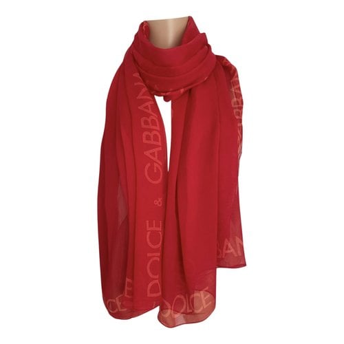 Pre-owned Dolce & Gabbana Silk Scarf In Red