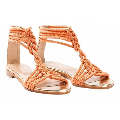 Pre-owned Genny Leather Sandals In Orange