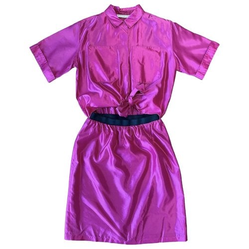 Pre-owned Balenciaga Silk Mid-length Dress In Pink