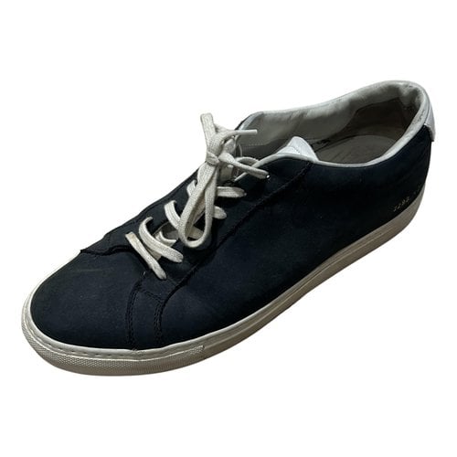 Pre-owned Common Projects Leather Trainers In Blue