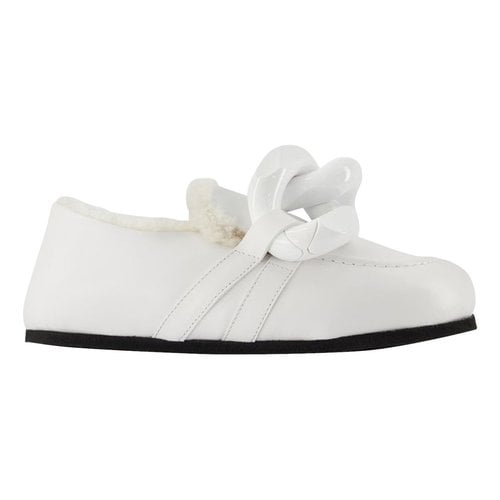 Pre-owned Jw Anderson Leather Flats In White