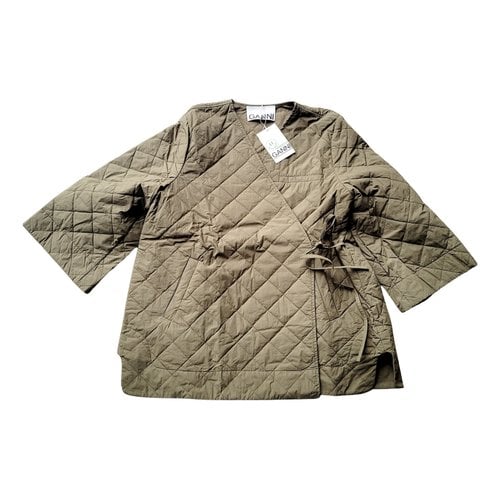 Pre-owned Ganni Caban In Khaki