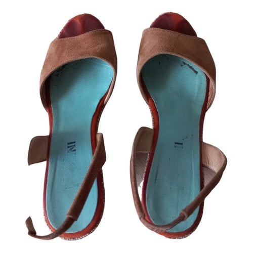 Pre-owned Pollini Leather Sandals In Brown