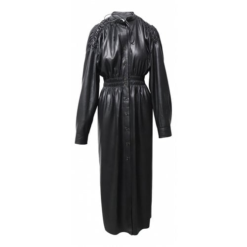 Pre-owned Nanushka Leather Maxi Dress In Black