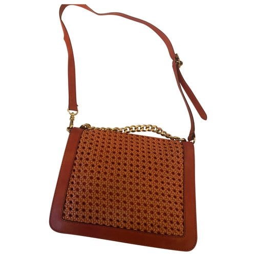 Pre-owned Stella Mccartney Falabella Box Leather Crossbody Bag In Orange