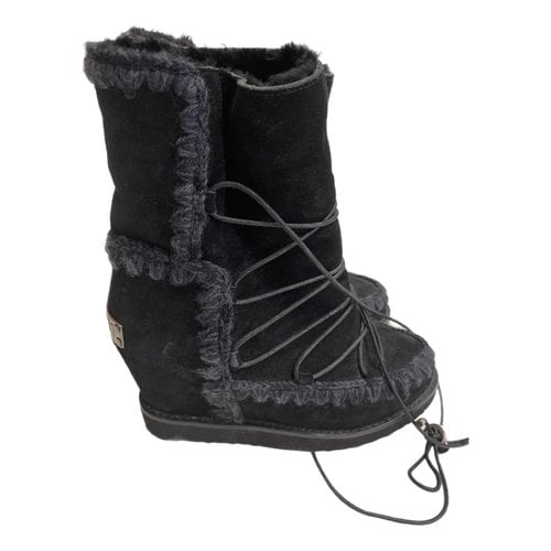 Pre-owned Mou Ankle Boots In Black
