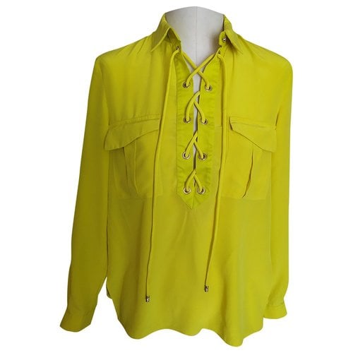 Pre-owned Roberto Cavalli Silk Blouse In Yellow
