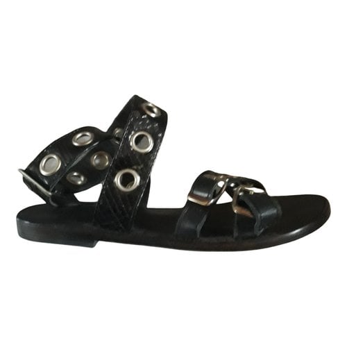 Pre-owned Claris Virot Leather Sandal In Black