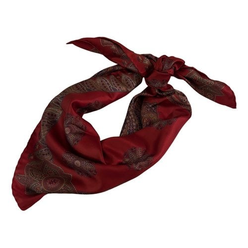 Pre-owned Coach Silk Scarf In Red