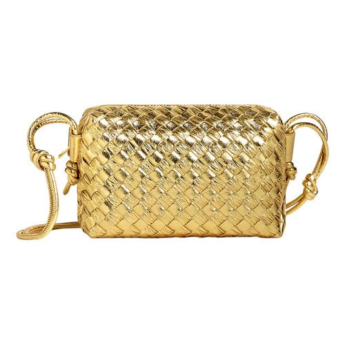 Pre-owned Bottega Veneta Loop Leather Handbag In Gold