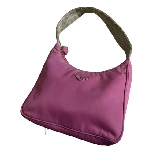 Pre-owned Prada Tessuto Cloth Handbag In Pink