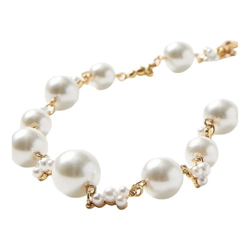 Pre-owned Ann Taylor Pearl Necklace In Gold