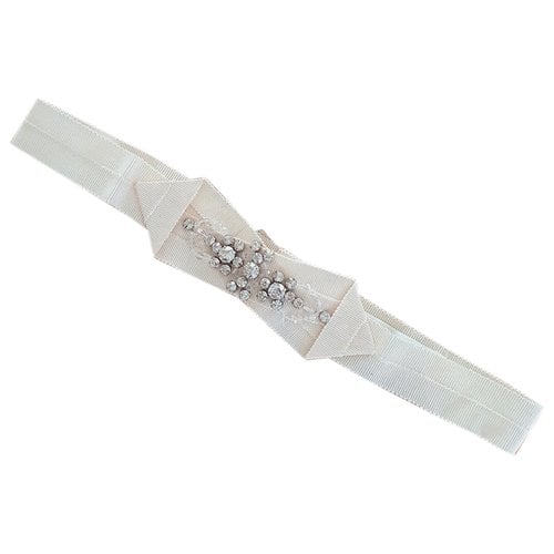 Pre-owned Jenny Packham Glitter Belt In White