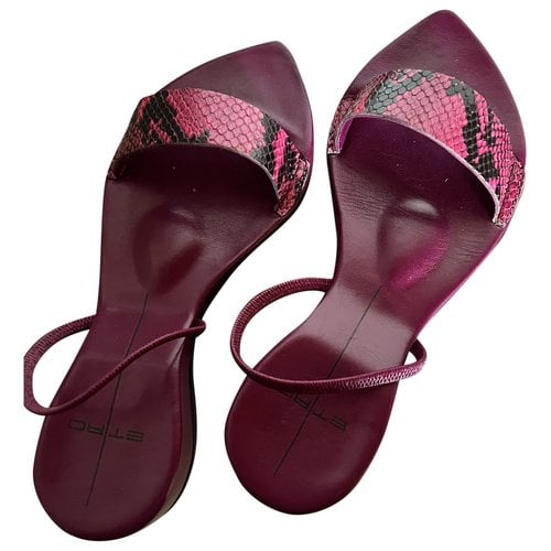 Pre-owned Etro Leather Sandals In Purple