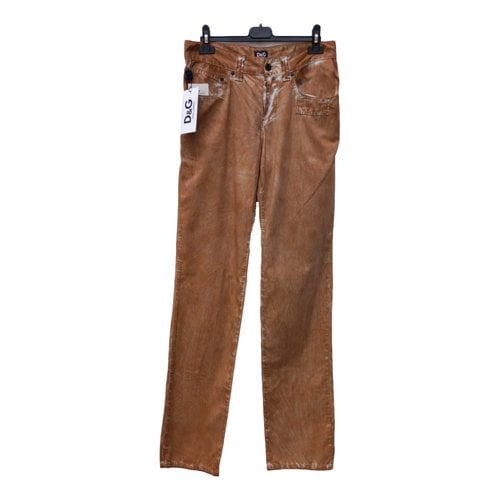 Pre-owned D&g Trousers In Beige