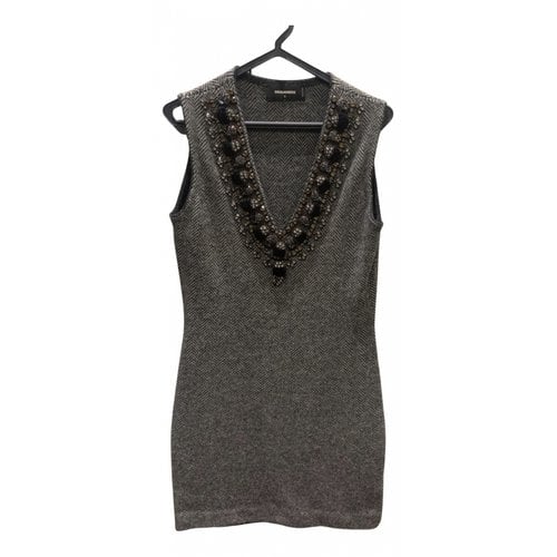 Pre-owned Dsquared2 Wool Mini Dress In Black