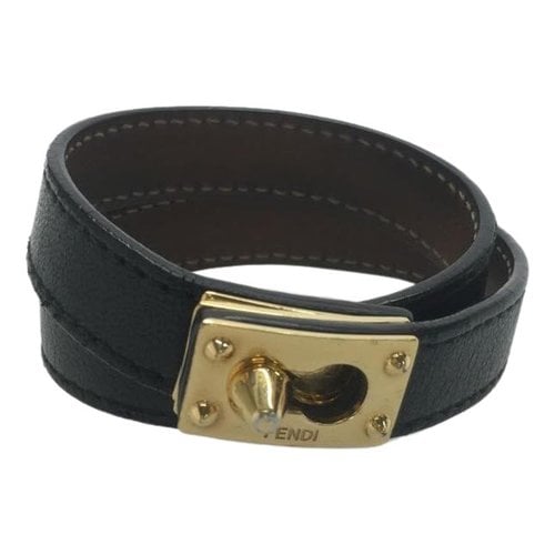 Pre-owned Fendi Leather Jewellery In Black