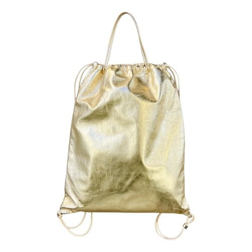 Pre-owned Kara Leather Backpack In Gold