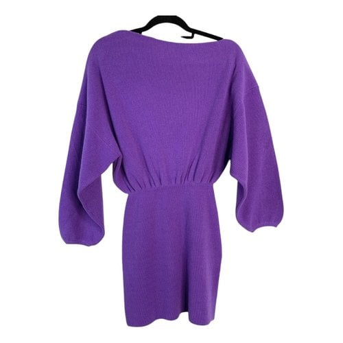 Pre-owned The Sei Wool Mini Dress In Purple
