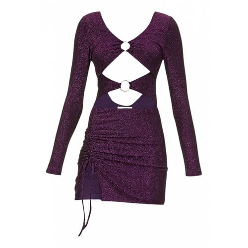 Pre-owned Farai London Glitter Mini Dress In Purple