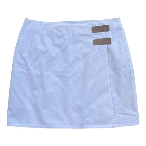 Pre-owned Moschino Mini Skirt In White